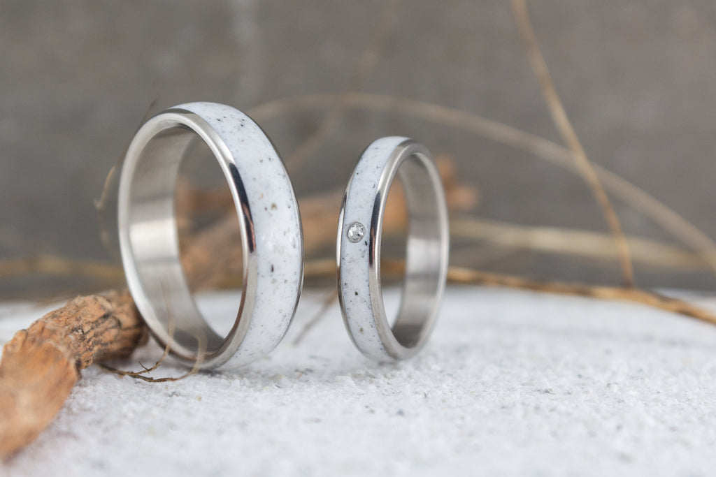 Set de alianzas de Titanio y Marmol (08743_4S1_6N)