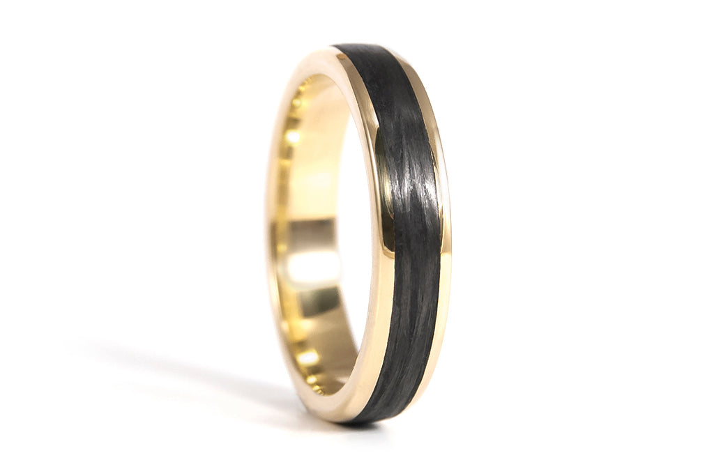 Anillo de Oro 18K y Fibra de Carbono (04710_4N)