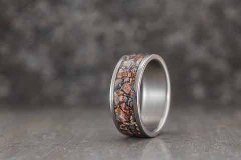 Anillo de Titanio y Piedras semi preciosas Jaspe Leopardo (03228_8N)