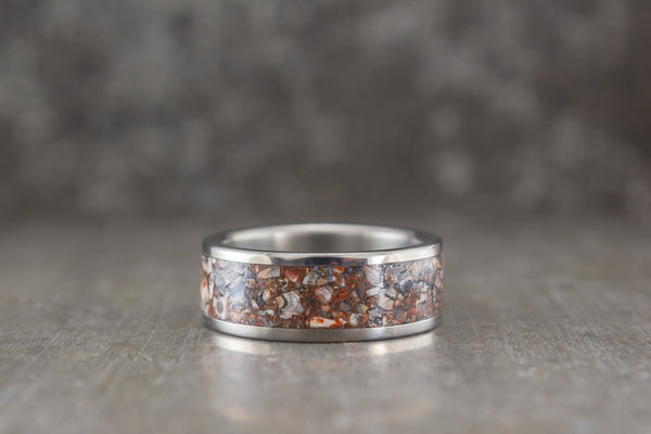 Anillo de Titanio y Piedras semi preciosas Jaspe Leopardo (03228_8N)