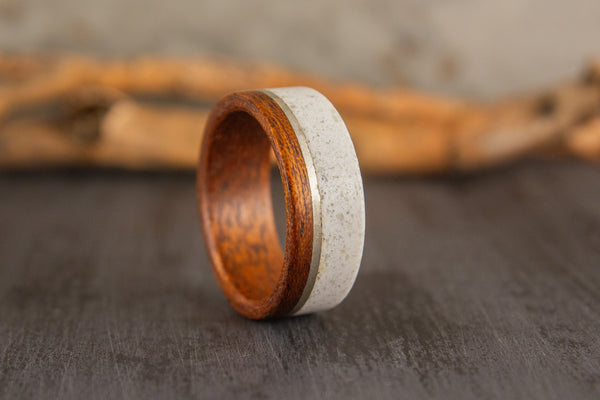 Anillo de Cedro, Plata y Mármol (00625_8N)