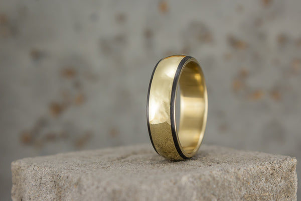 Alianzas de Oro amarillo 18k y Fibra de Carbono (00510_5N5N)