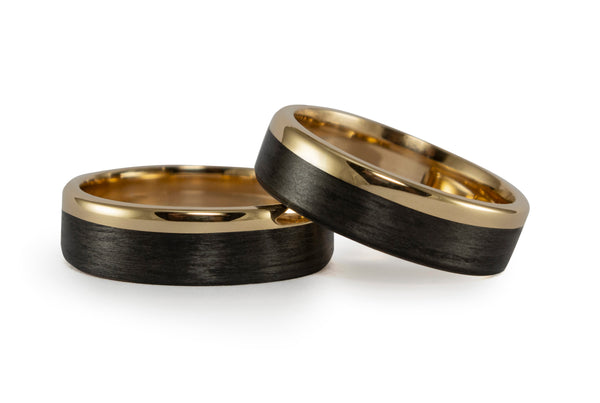 Alianzas de Oro rosa 18k y Fibra de Carbono (00513_5N_6N)