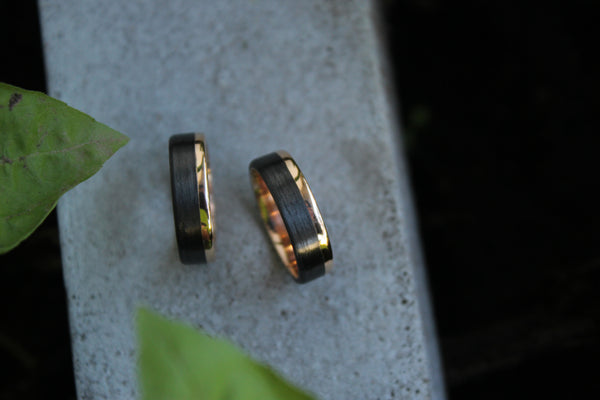 Alianzas de Oro rosa 18k y Fibra de Carbono (00513_5N_6N)