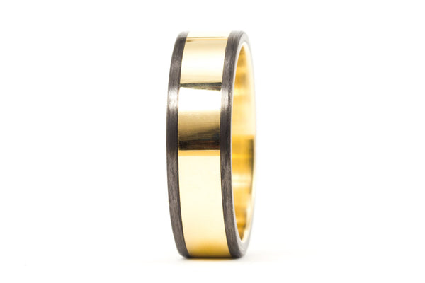 Anillo de Oro 18K y Fibra de Carbono (04703_6N)
