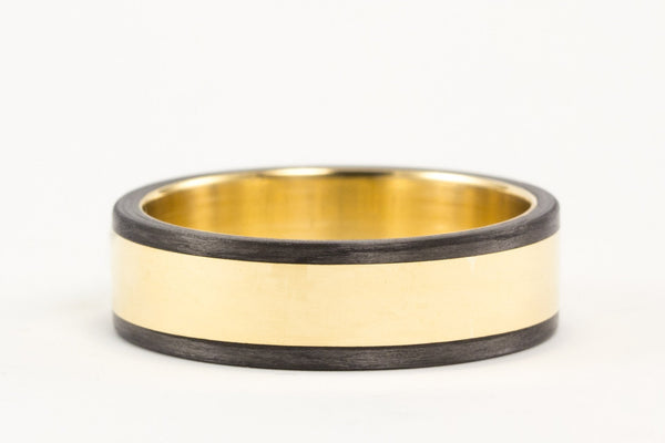 Anillo de Oro 18K y Fibra de Carbono (04703_6N)