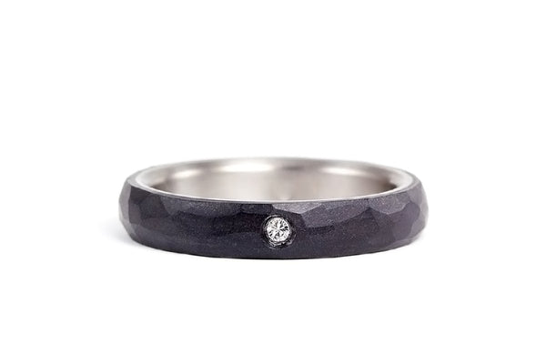 Anillo de Titanio y Grafito martillado (01301_4S1)