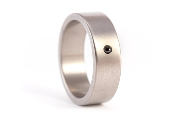 Anillo Titanio mate con diamante (00002_7Dn)