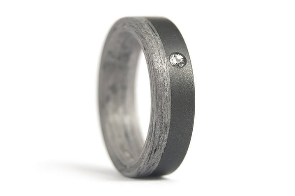 Anillo de Grafito y Madera Gris Terso (03500_6S)