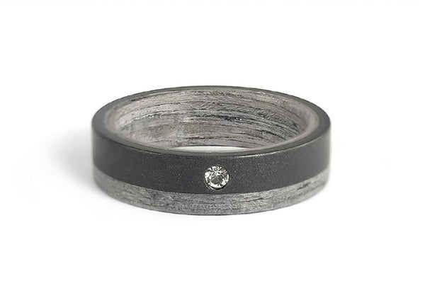 Anillo de Grafito y Madera Gris Terso (03500_6S)
