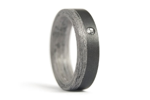 Anillo de Grafito y Madera Gris Terso (03500_6S)