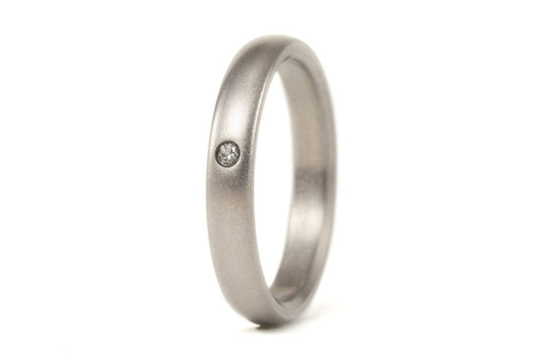 Anillo Titanio mate con diamante (00003_3D)