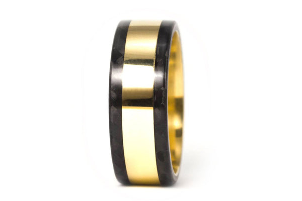 Anillo de Oro 18K y Fibra de Carbono (04702_8N)