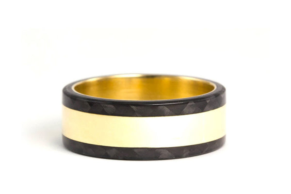 Anillo de Oro 18K y Fibra de Carbono (04702_8N)