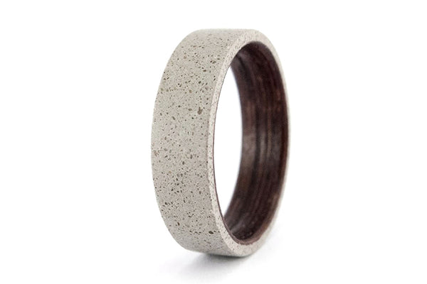 Anillo de Concreto gris y Wengue (00907_7N)