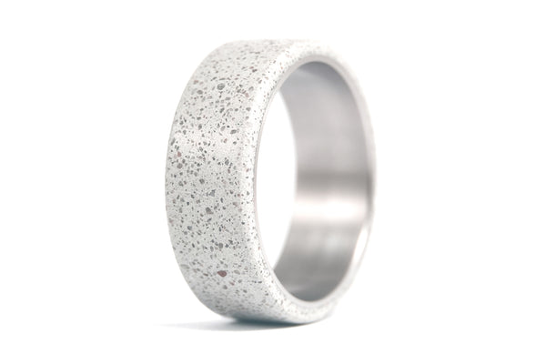 Conjunto de alianzas de Titanio y Concreto gris (00705_4N7N)