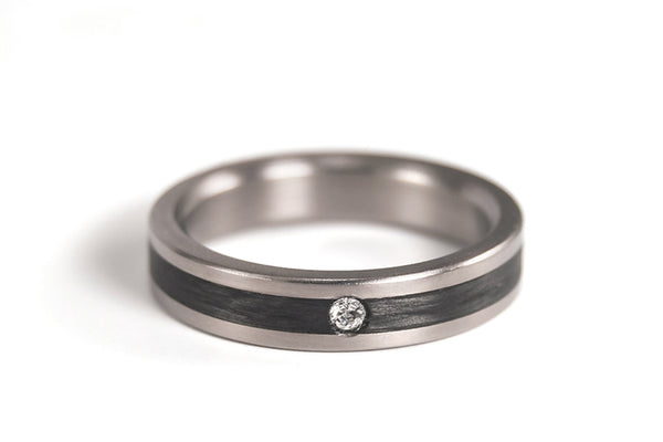 Anillo de Titanio y Fibra de Carbono con Swarovski (00348_4S1)