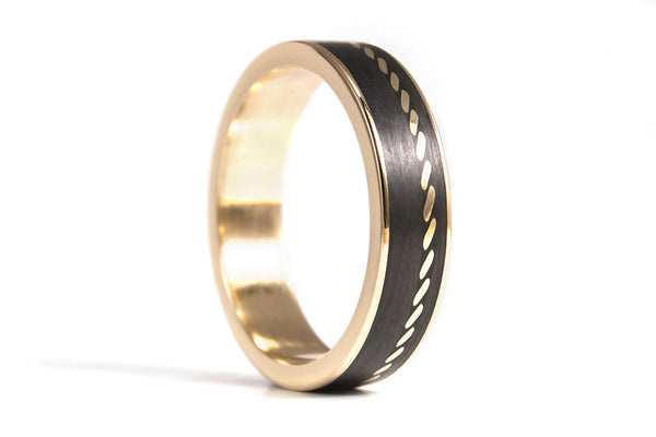 Anillo de Oro 18K y Fibra de Carbono (04704_5N)