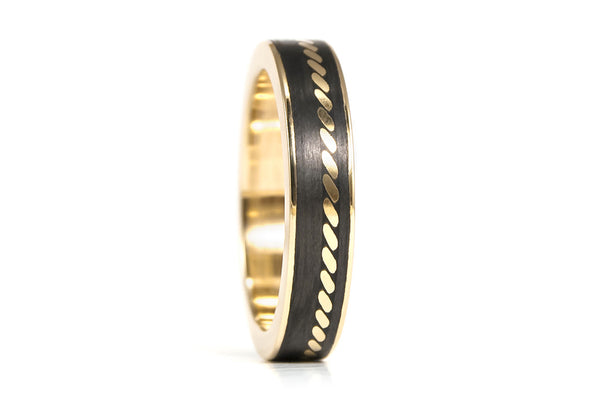 Anillo de Oro 18K y Fibra de Carbono (04704_4N)
