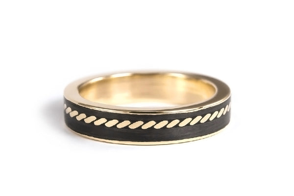 Anillo de Oro 18K y Fibra de Carbono (04704_4N)