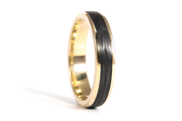 Anillo de Oro 18K y Fibra de Carbono (04710_4N)
