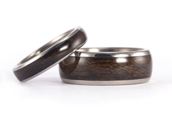 Set alianzas de Titanio y Madera Cocobolo (00528_4N7N)