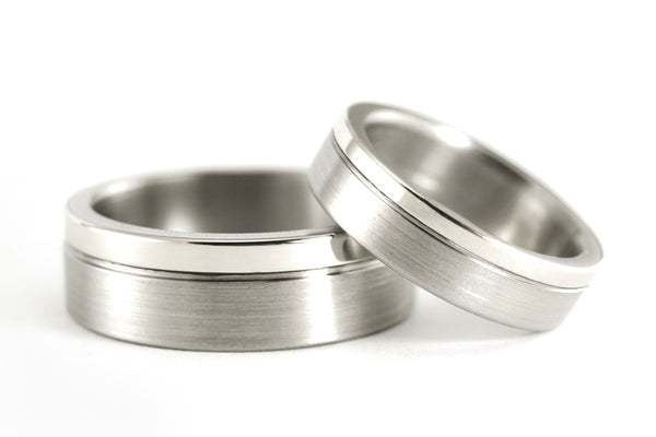 Set de alianzas de Titanio y Oro blanco (00557_4N7N)