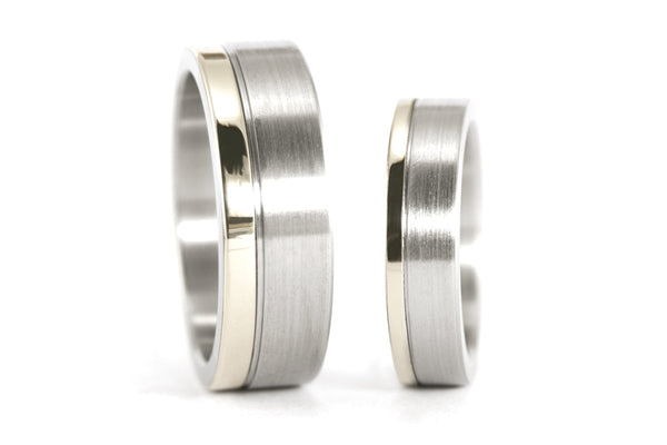 Set de alianzas de Titanio y Oro blanco (00557_4N7N)