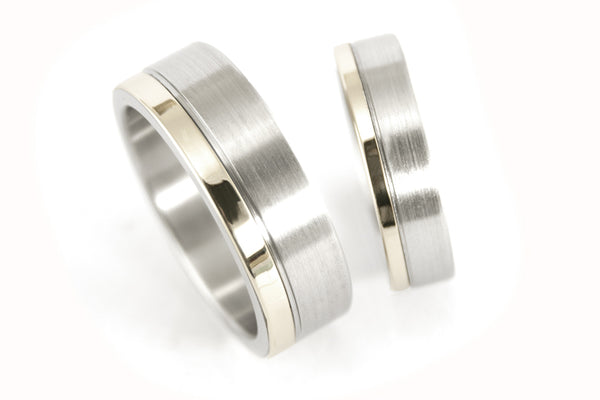Set de alianzas de Titanio y Oro blanco (00557_4N7N)