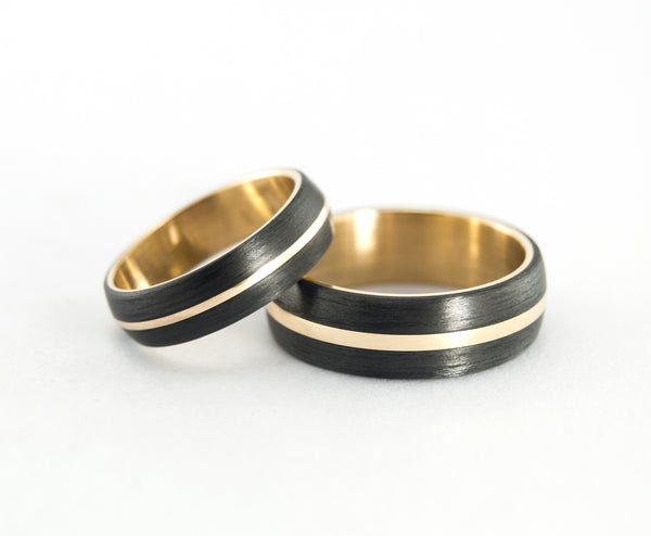 Alianzas de Oro amarillo 18k y Fibra de Carbono (00511_5N6N)