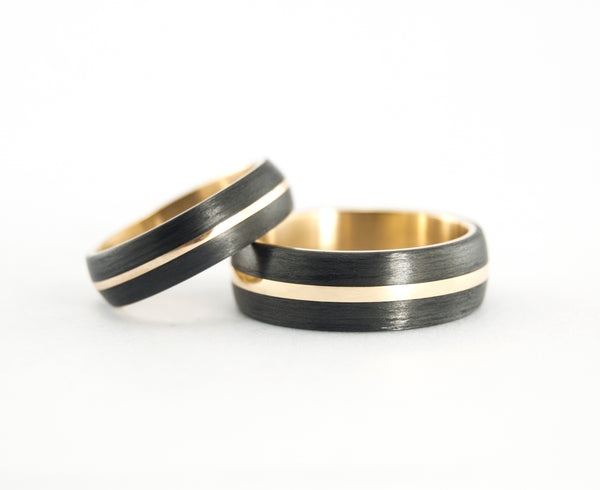 Alianzas de Oro amarillo 18k y Fibra de Carbono (00511_5N6N)