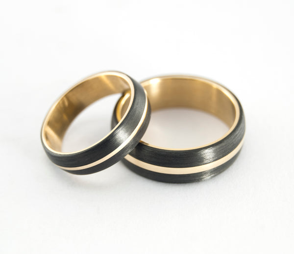 Alianzas de Oro amarillo 18k y Fibra de Carbono (00511_5N6N)