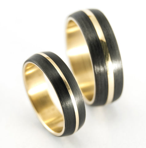 Alianzas de Oro amarillo 18k y Fibra de Carbono (00511_5N6N)