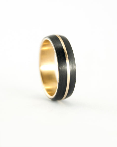 Alianzas de Oro amarillo 18k y Fibra de Carbono (00511_5N6N)