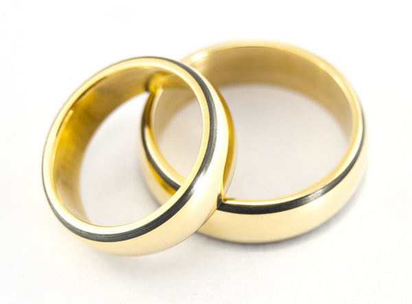 Alianzas de Oro amarillo 18k y Fibra de Carbono (00510_5N5N)