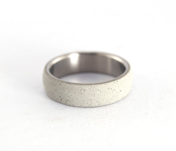 Conjunto de alianzas de Titanio y Concreto gris (00706_4N7N)