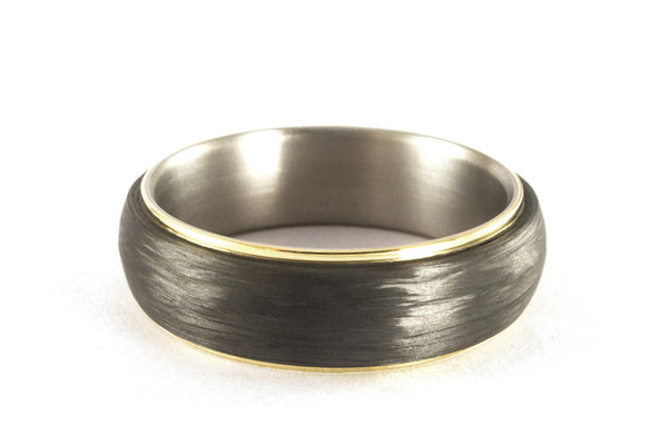 Set de alianzas de Titanio, Oro amarillo 18k y Fibra de Carbono (00422_7N7N)