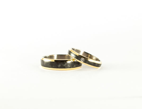 Alianzas de Oro amarillo 18k y Fibra de Carbono (44708_4S6N)