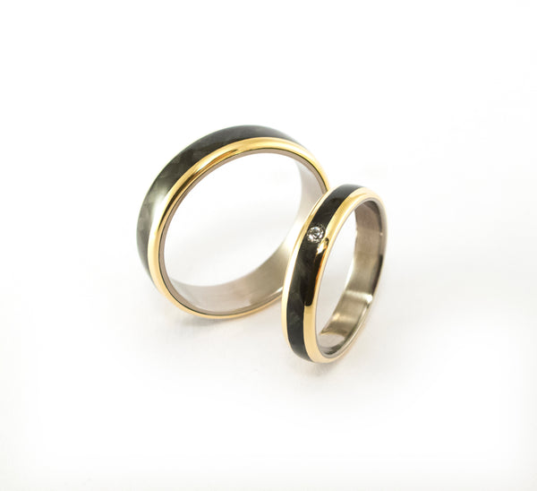 Alianzas de Oro amarillo 18k y Fibra de Carbono (44708_4S6N)