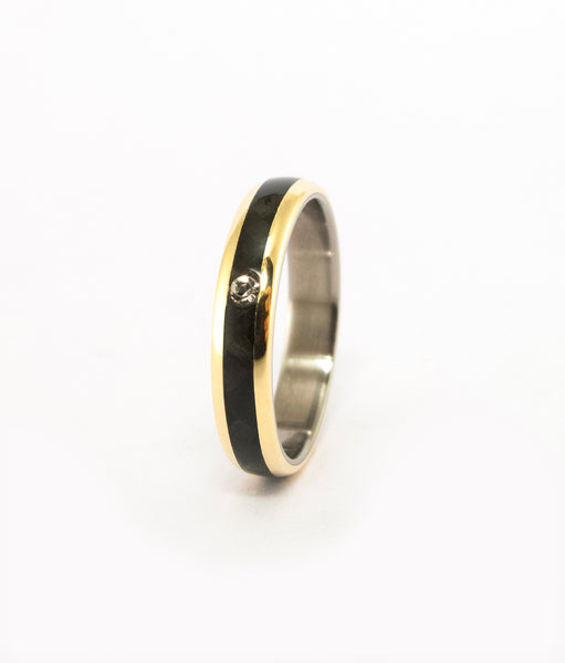 Alianzas de Oro amarillo 18k y Fibra de Carbono (44708_4S6N)