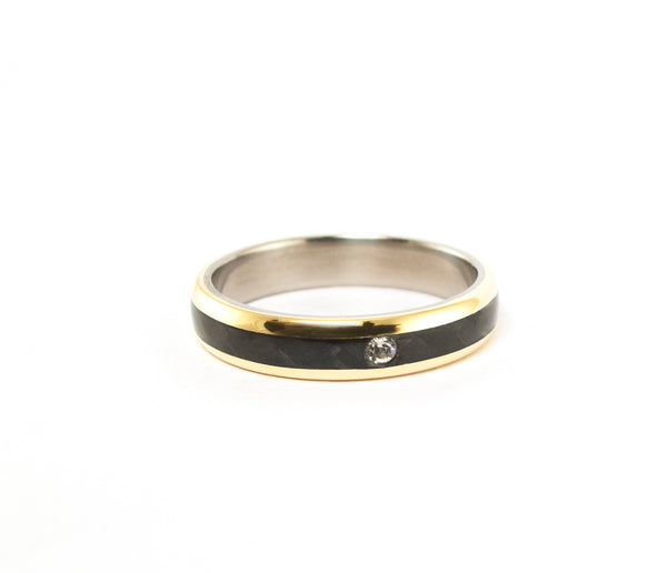 Alianzas de Oro amarillo 18k y Fibra de Carbono (44708_4S6N)