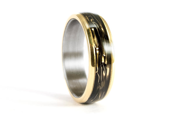 Set de alianzas de Titanio y Oro amarillo 18k (04706_5N6N)