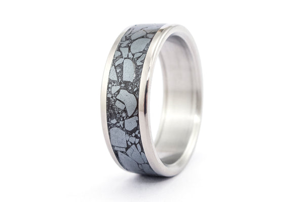 Anillo de Titanio y Piedras semi preciosas Hematita (03230_7N)