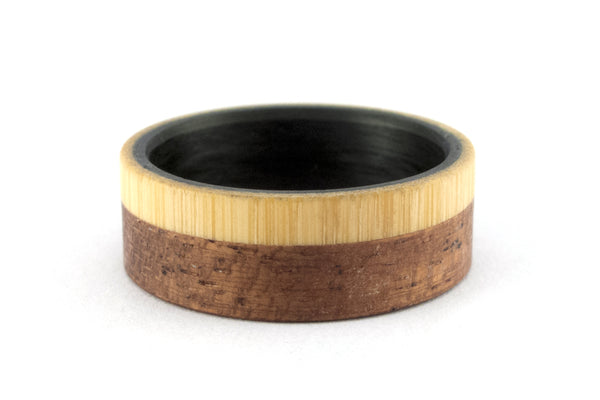 Anillo de Caoba, Bambú y Fibra de Carbono (00421_7N)