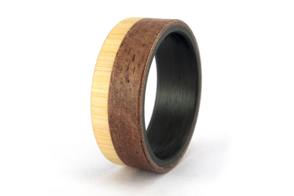 Anillo de Caoba, Bambú y Fibra de Carbono (00421_7N)
