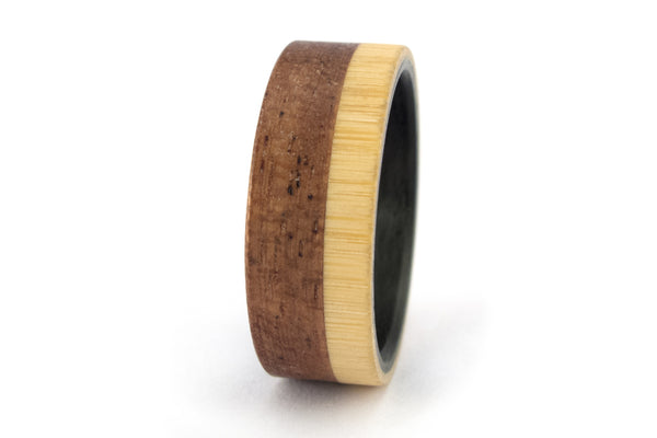 Anillo de Caoba, Bambú y Fibra de Carbono (00421_7N)