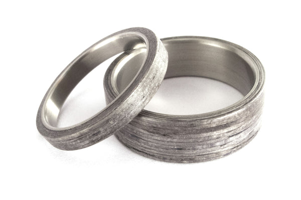 Set alianzas de Titanio y Madera Gris Terso (00500_4N7N)