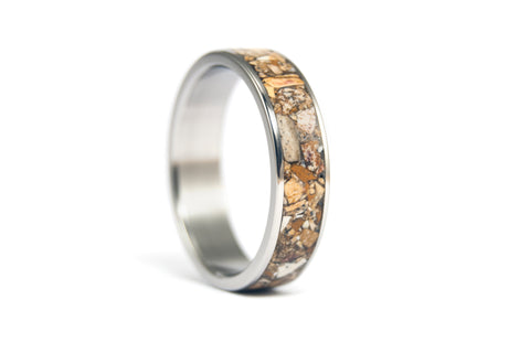 Anillo de Titanio y Piedras semi preciosas Jaspe Marrón (03223_7N)