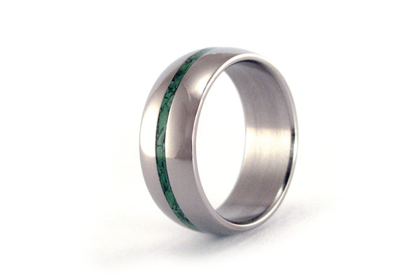 Anillo de Titanio y Piedra semi preciosa Malaquita (03235_7N)