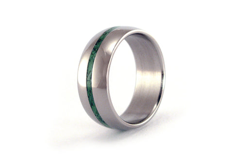 Anillo de Titanio y Piedra semi preciosa Malaquita (03235_7N)